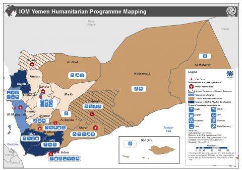 IOM is responding to displacement in 20 of Yemen's 22 Governorates. 