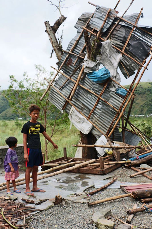 A house damaged by Super Typhoon Haima that hit Northern Luzon on Thursday