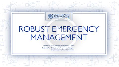 Robust Emergency Management
