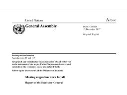 Making Migration Work for All: Report of the Secretary-General (A/72/643)